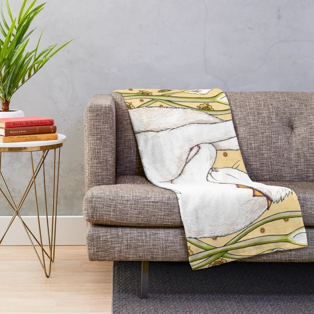 Cozy plush blanket featuring butterflies and bees