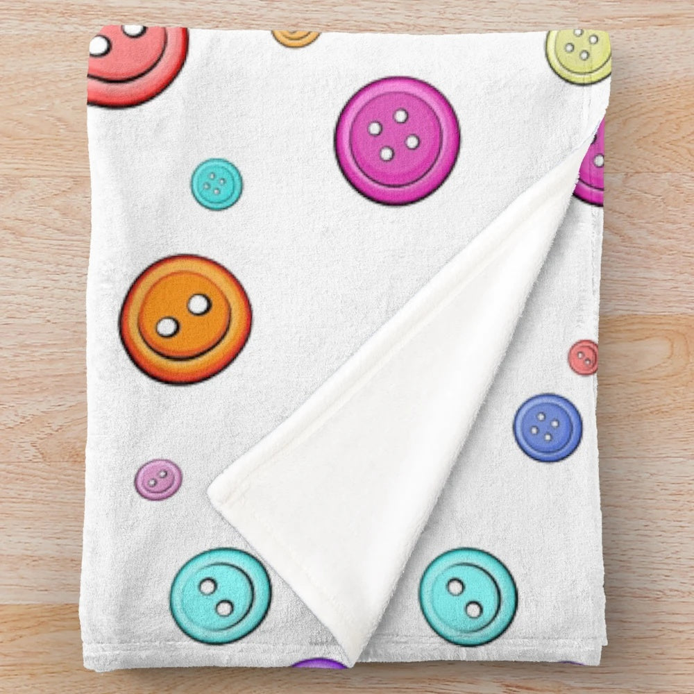 Plush button pattern blanket for sewing and hobby enthusiasts