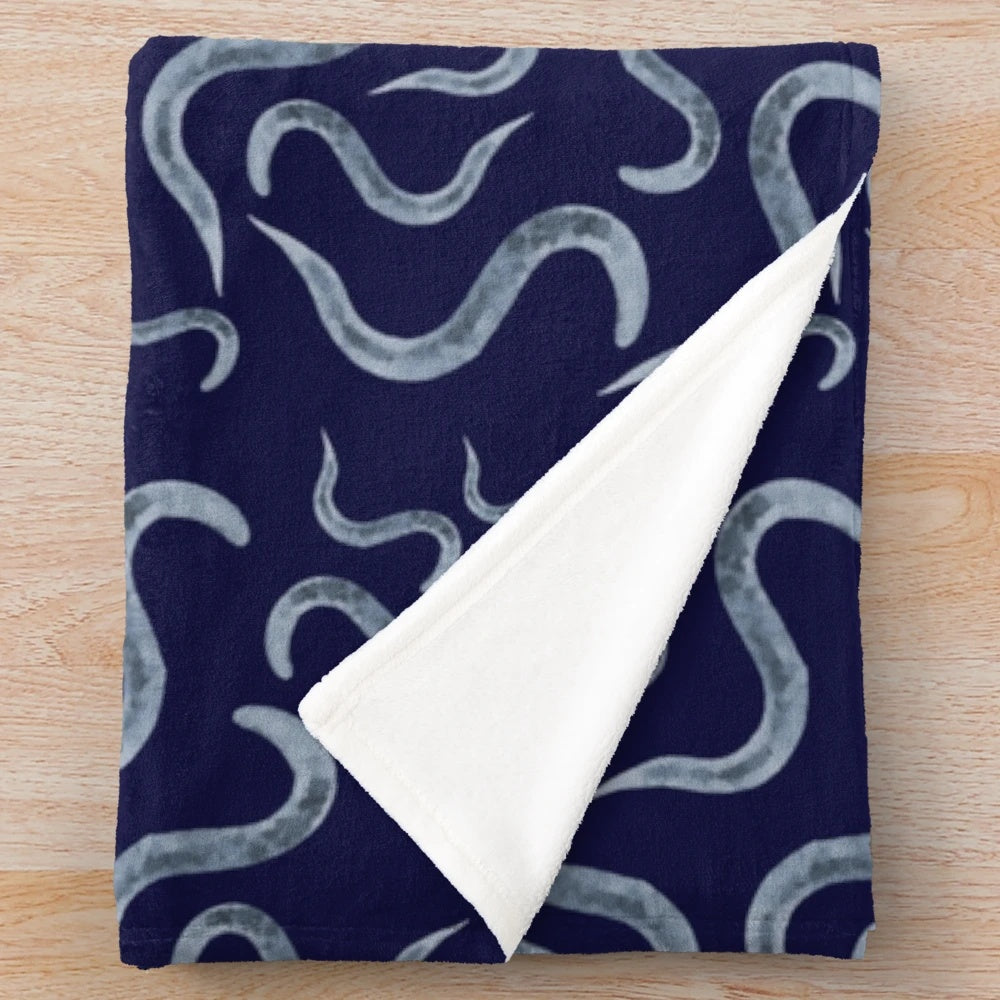 Caenorhabditis elegans model organism plush blanket