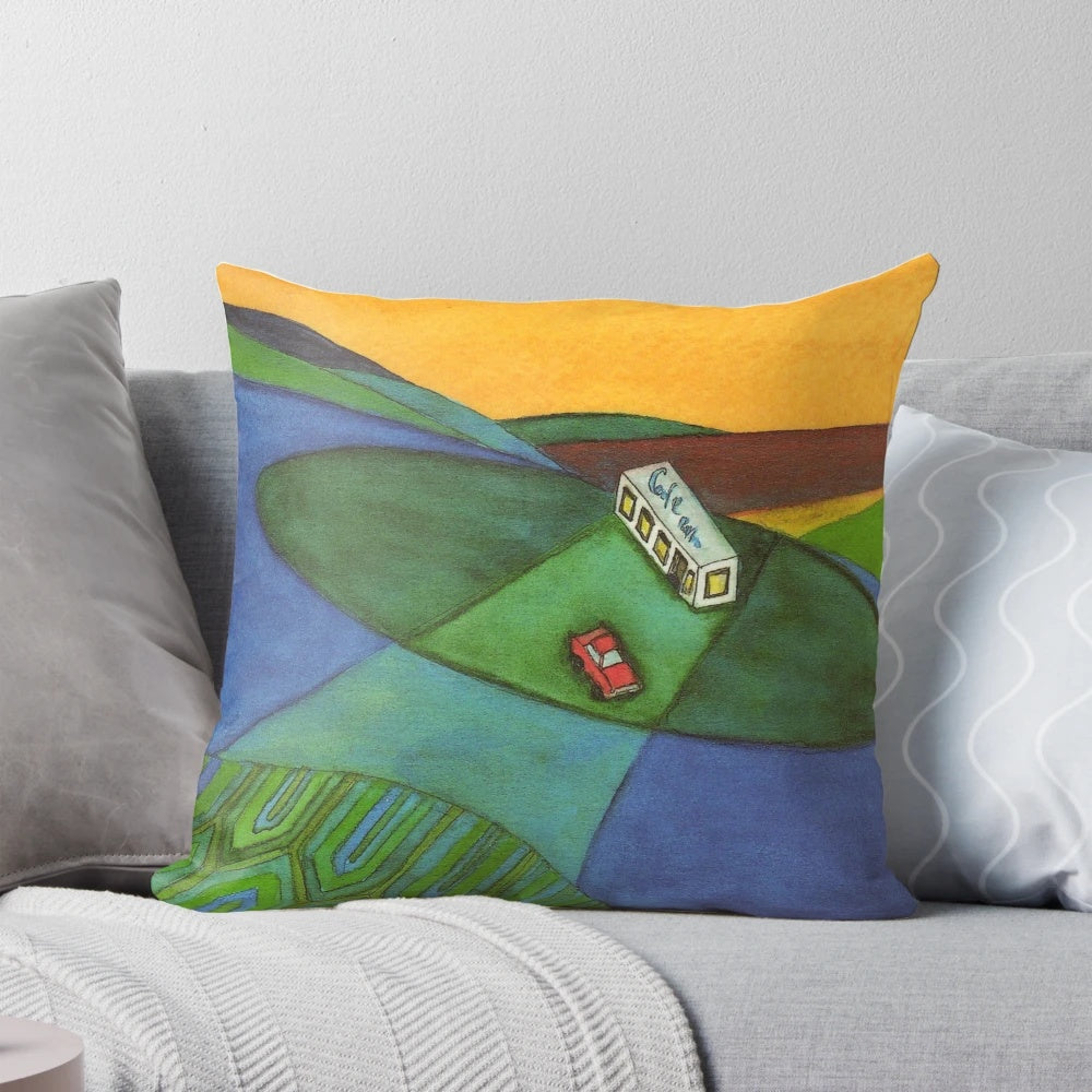 Cafe on the Edge of the World Inspired Decorative Pillow