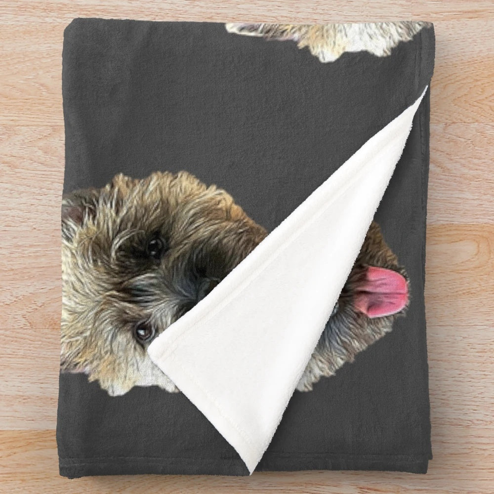 Cairn Terrier plush blanket featuring a cute and fluffy dog breed