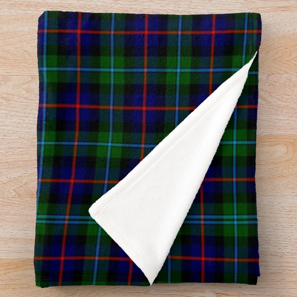 Calder Tartan Plush Blanket featuring the clan's heraldic design