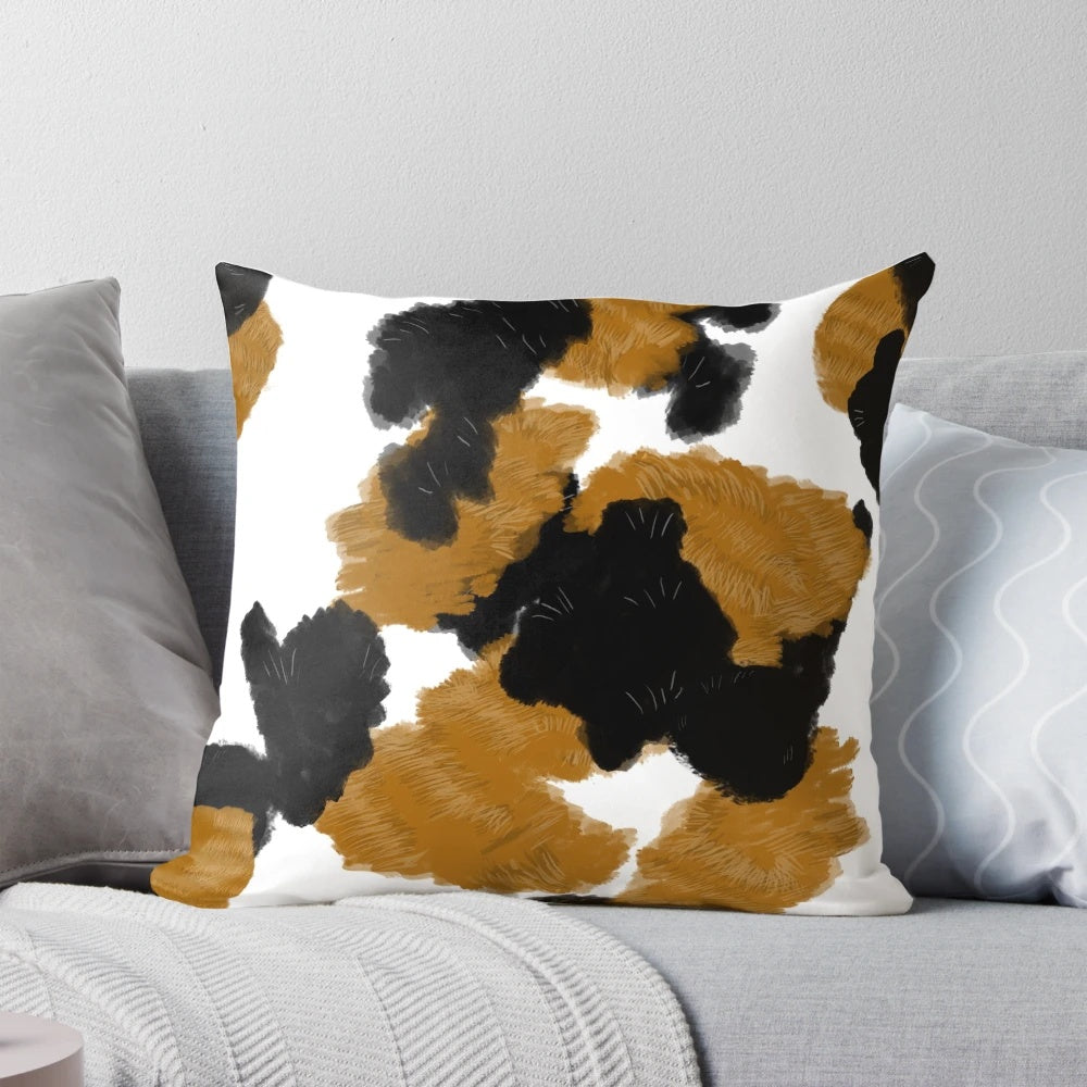 Calico cat fur print decorative pillow for home