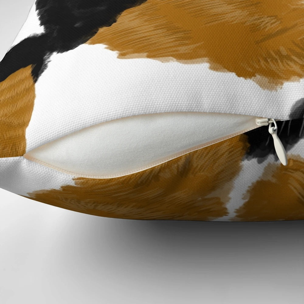 Calico cat fur print decorative pillow for home
