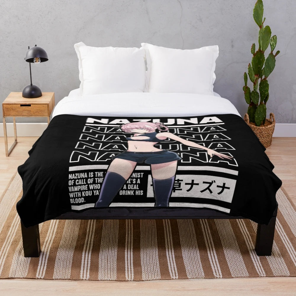 Call of the Night Nazuna Plush Blanket - Soft and Cuddly Anime Inspired Decor