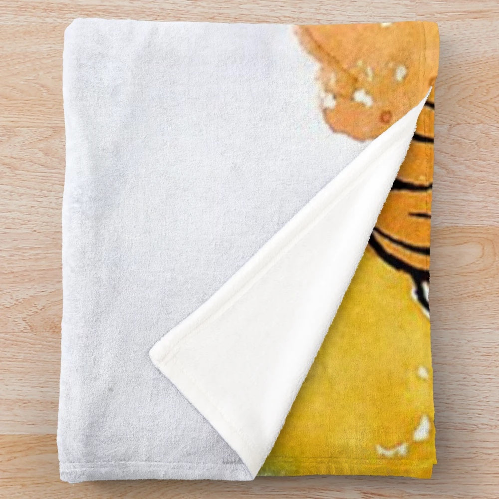 Calvin and Hobbes inspired plush blanket with movie mashup design