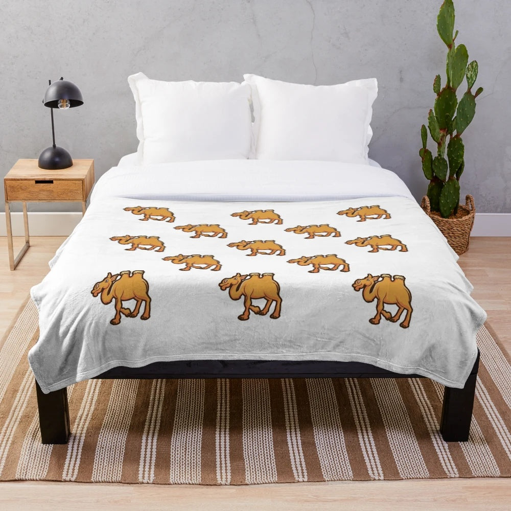 Camel pattern plush blanket