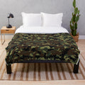 Camo-patterned plush blanket for cozy home decor