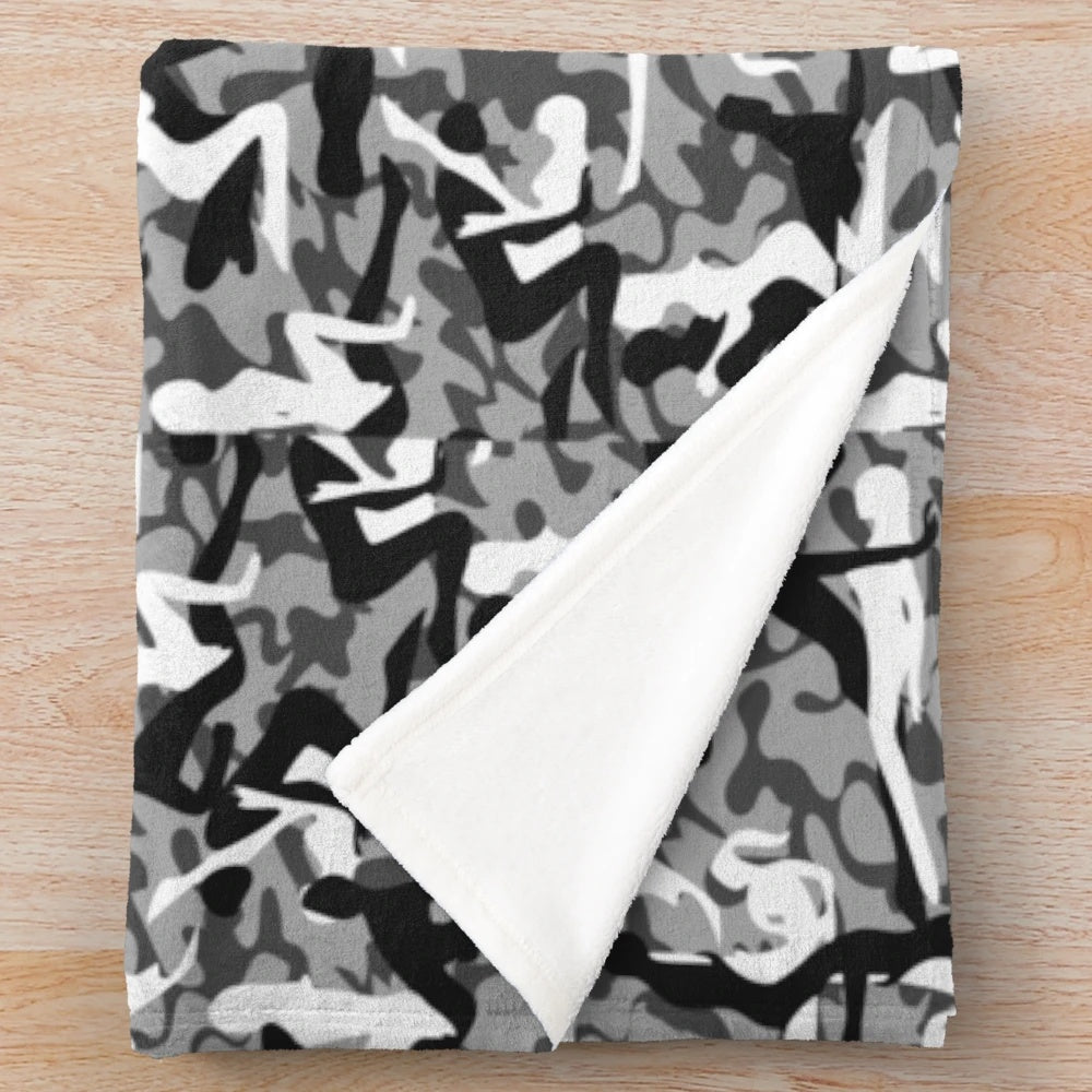 Camouflage plush blanket for romantic and intimate moments