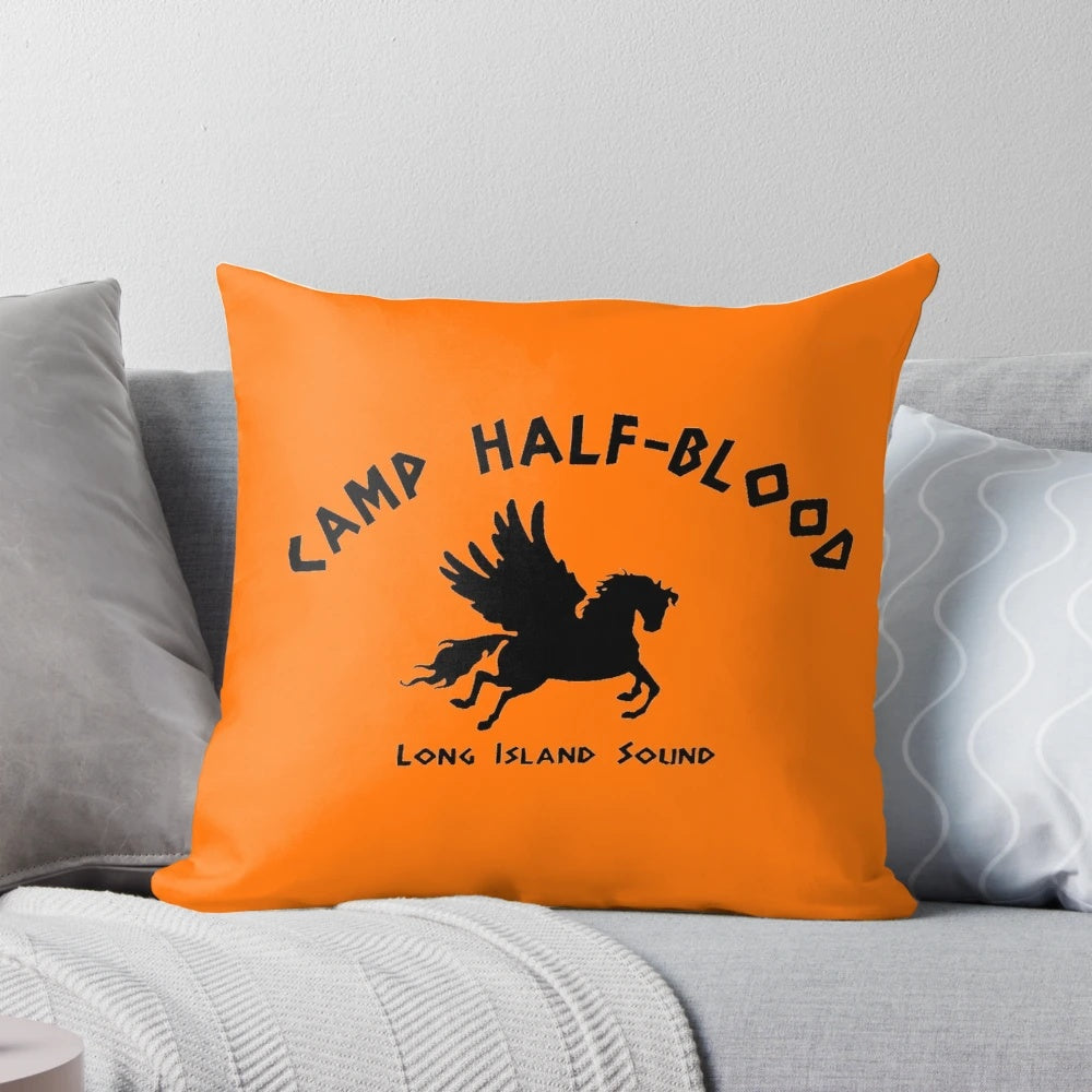 Decorative Camp Half-Blood inspired pillow with a Greek mythology design