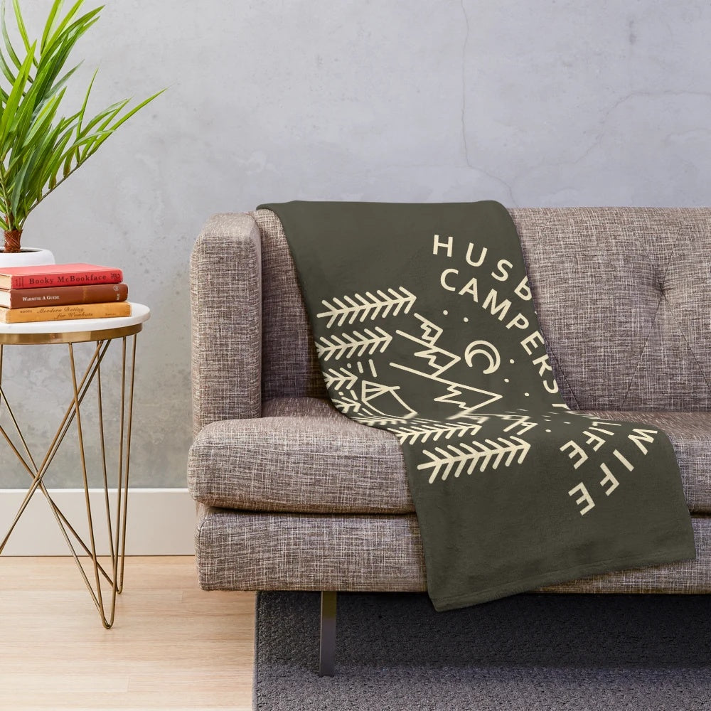 Plush blanket for husband and wife campers