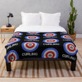 Canada Curling Plush Blanket with Curling-themed Design