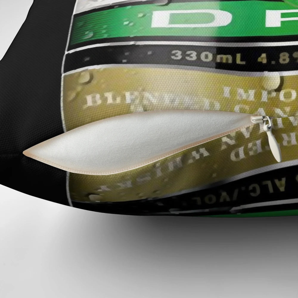 A soft and comfortable pillow featuring the iconic Canadian Club Dry logo and design.