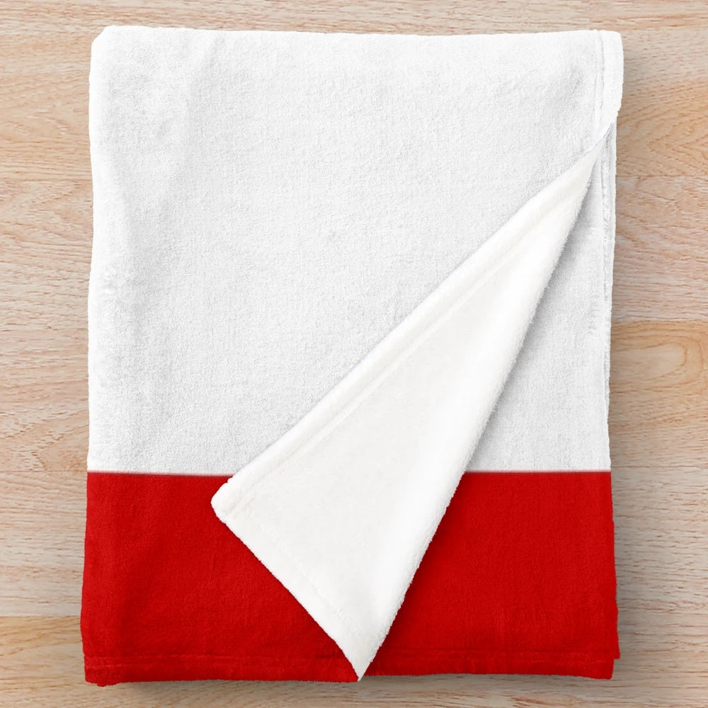 Canada flag plush blanket with maple leaf design