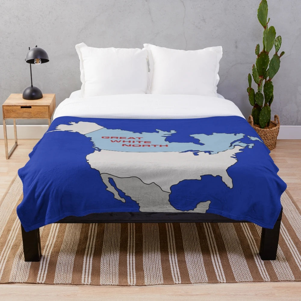 Plush blanket inspired by iconic Canadian 80s comedy films