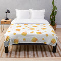 Candy corn pattern plush blanket for Halloween and autumn