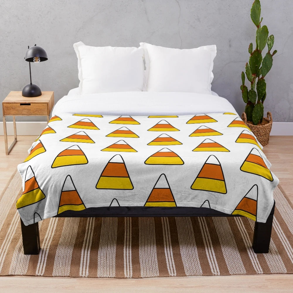 Soft and Cuddly Candy Corn Plush Blanket