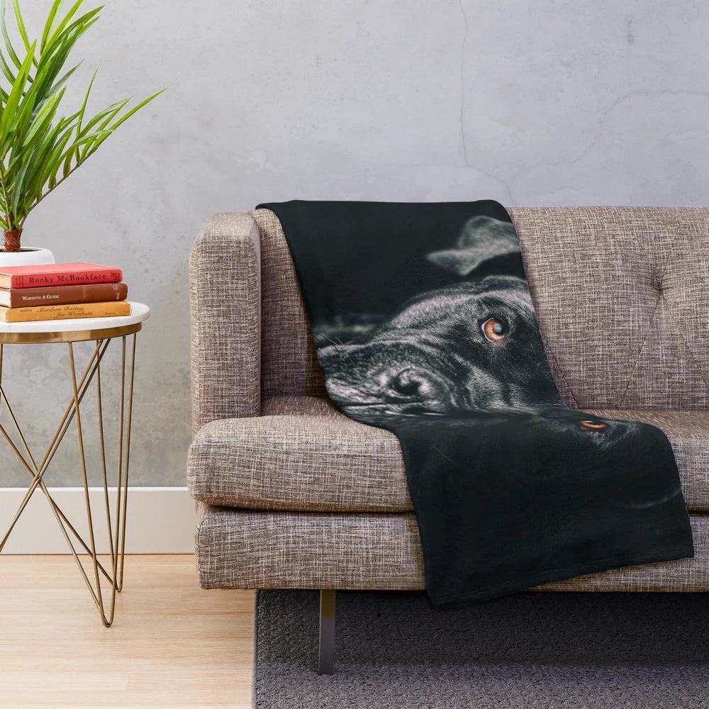 Cane Corso dog breed plush blanket with a retro and artistic design
