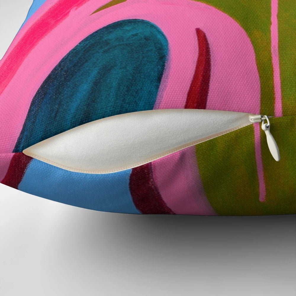 Soft and comfortable Capri Dreaming decorative pillow in pink, blue, burgundy, green, and teal colors