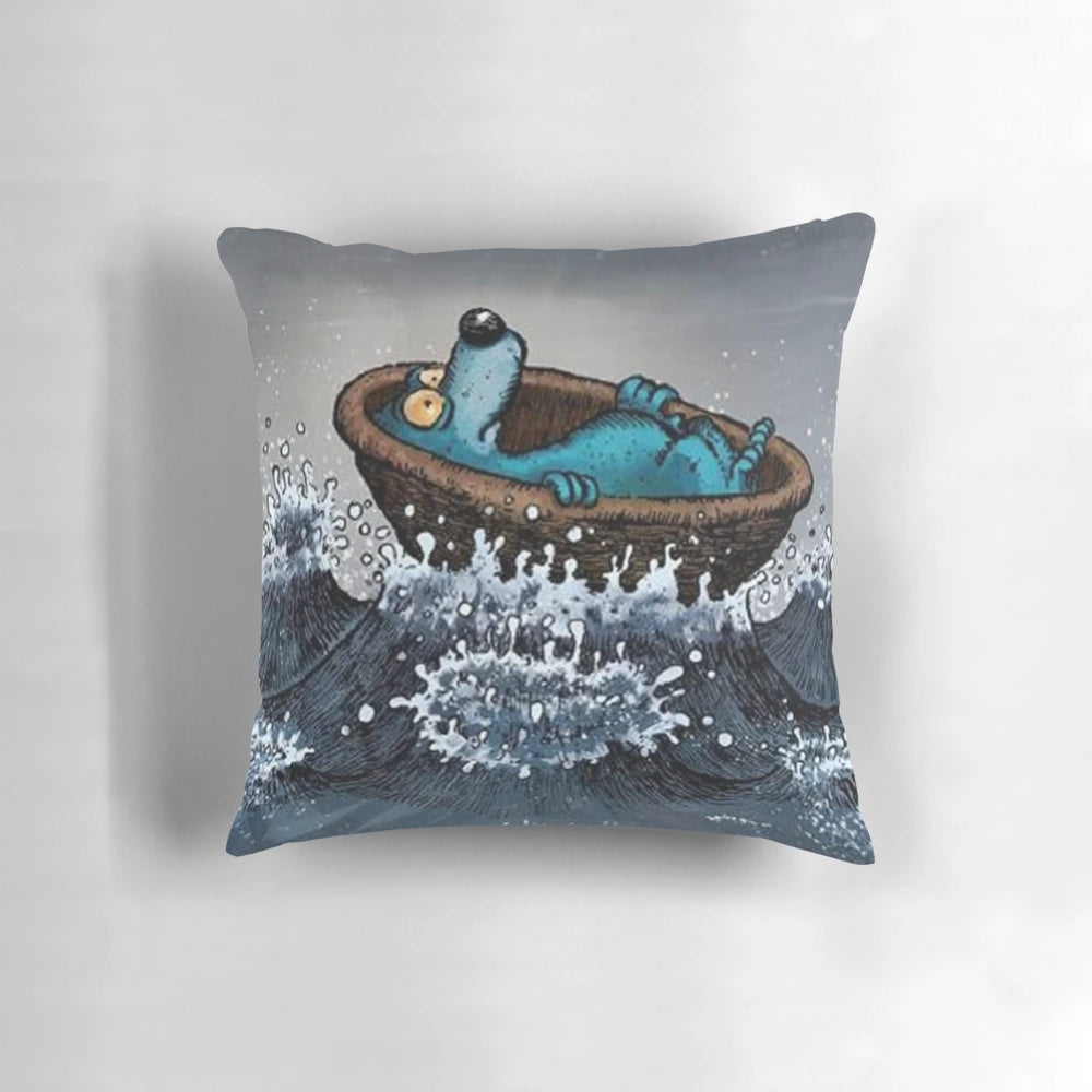 Soft and cuddly Captain Bluebear plush pillow, perfect for kids' bedrooms and playtime.