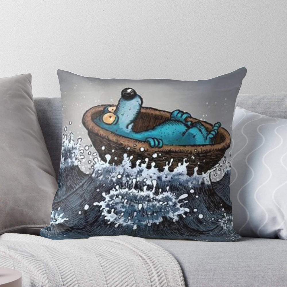 Soft and cuddly Captain Bluebear plush pillow, perfect for kids' bedrooms and playtime.