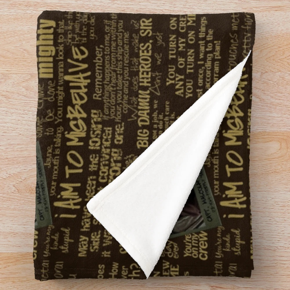 Captain Quotes Plush Blanket featuring Firefly and Serenity quotes and imagery