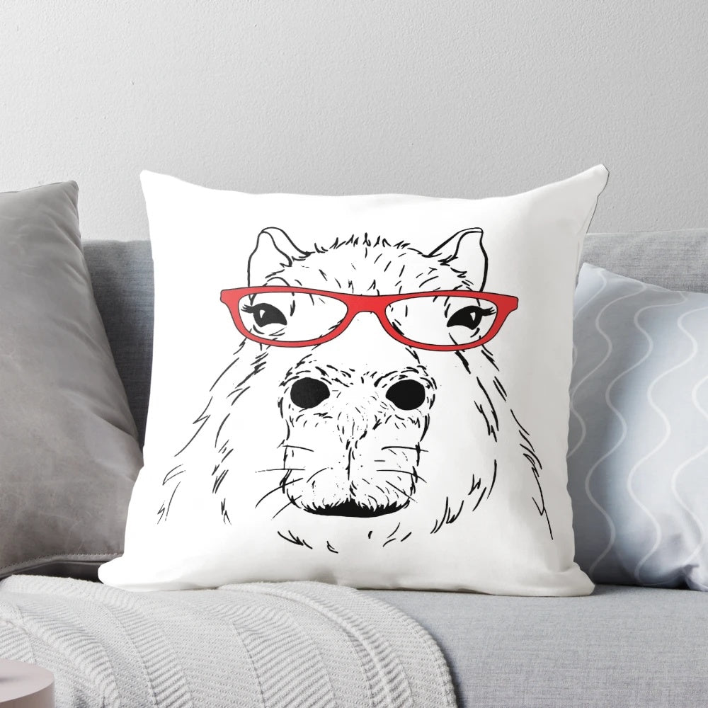 Soft and fluffy capybara pillow with adorable design