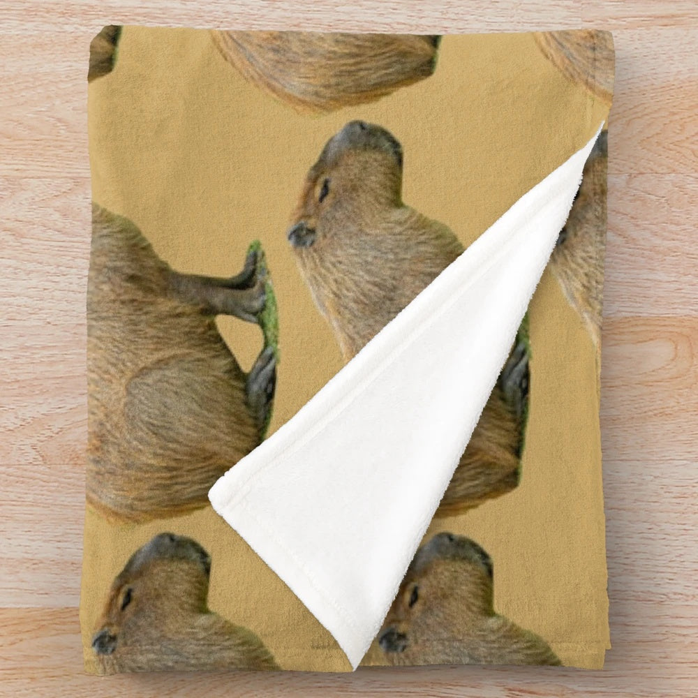 Soft and fluffy capybara plush blanket