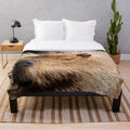 Capybara plush blanket with a detailed profile of the semi-aquatic rodent