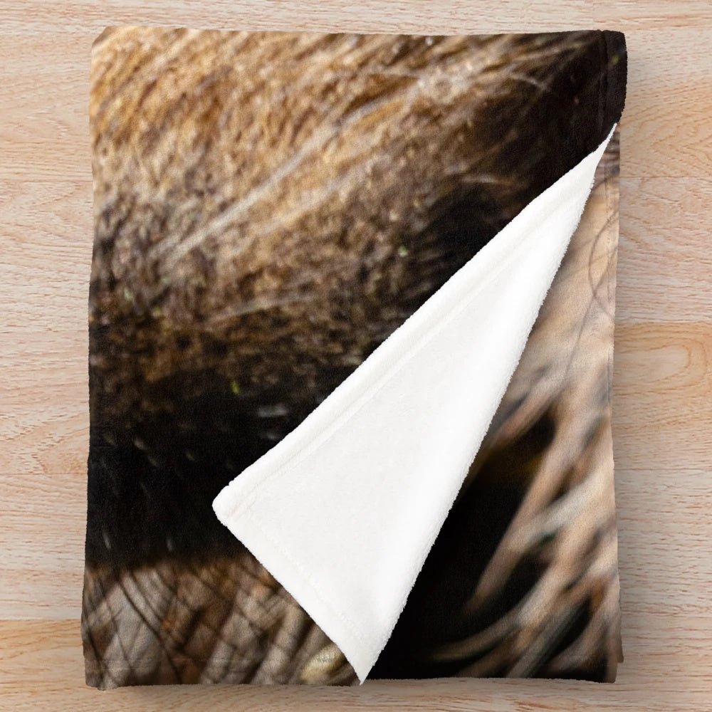 Capybara plush blanket with a detailed profile of the semi-aquatic rodent