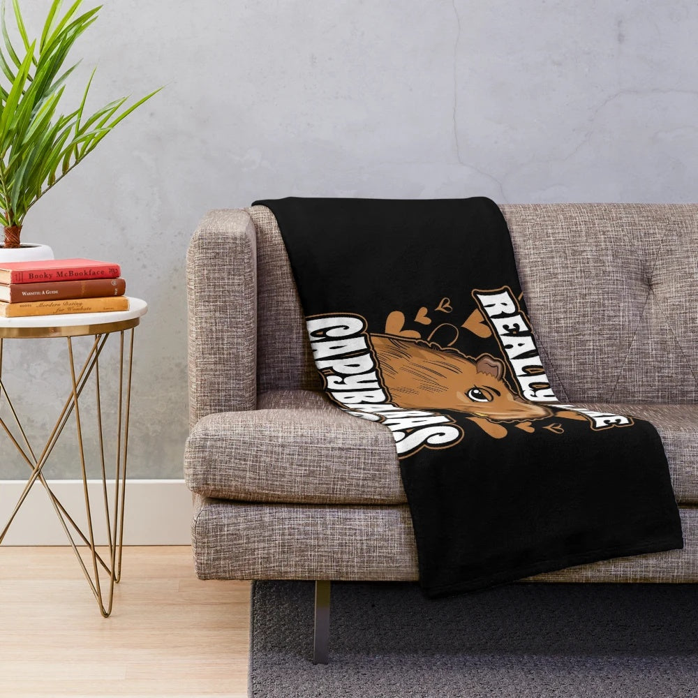 Capybara-themed plush blanket for capybara lovers