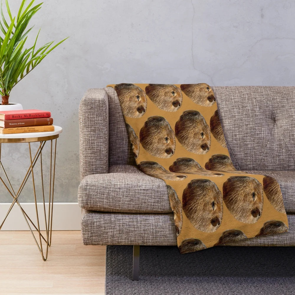 Capybara plush blanket with cute capybara design
