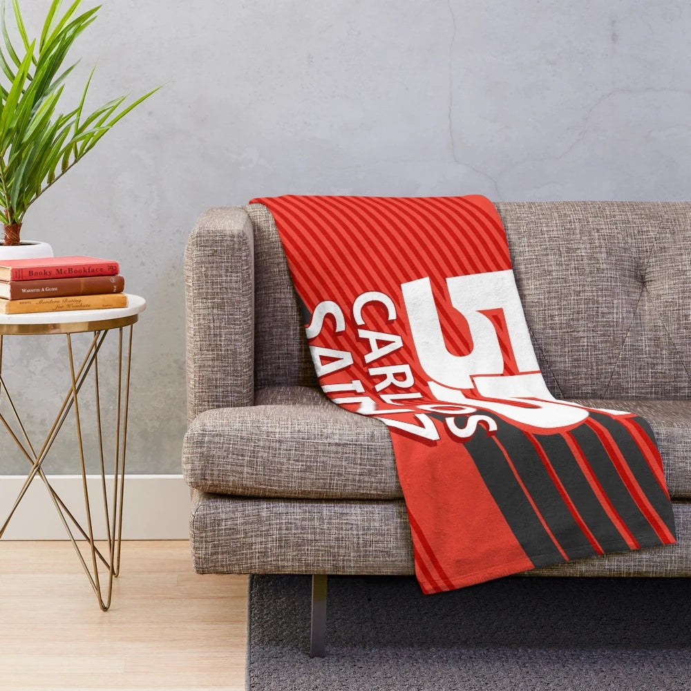 Soft and Plush Carlos Sainz 55 Blanket for Formula 1 Fans