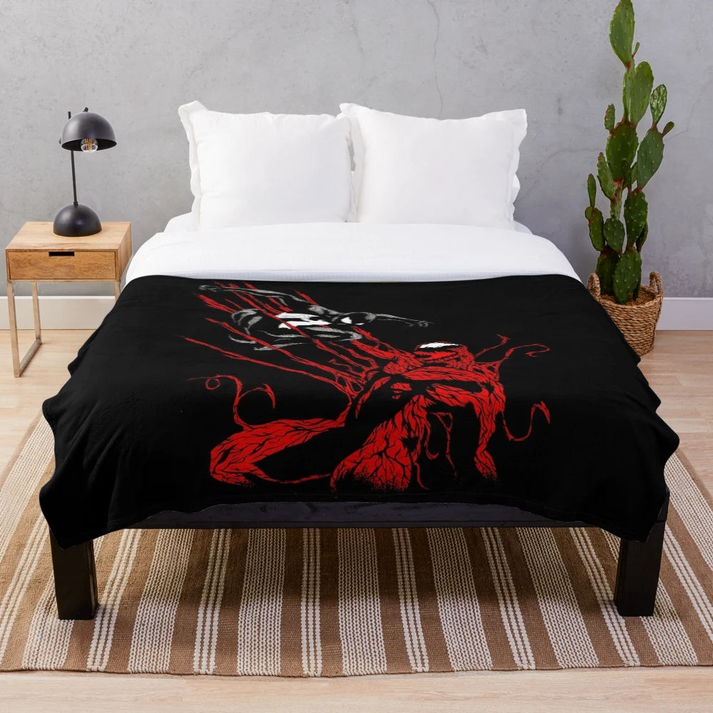 Plush blanket featuring Carnage, a Marvel Spider-Man villain