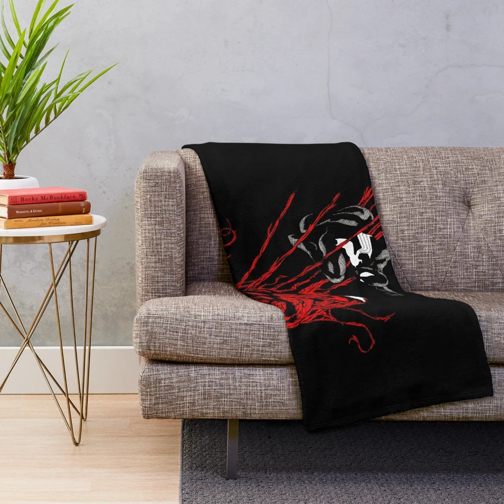 Plush blanket featuring Carnage, a Marvel Spider-Man villain