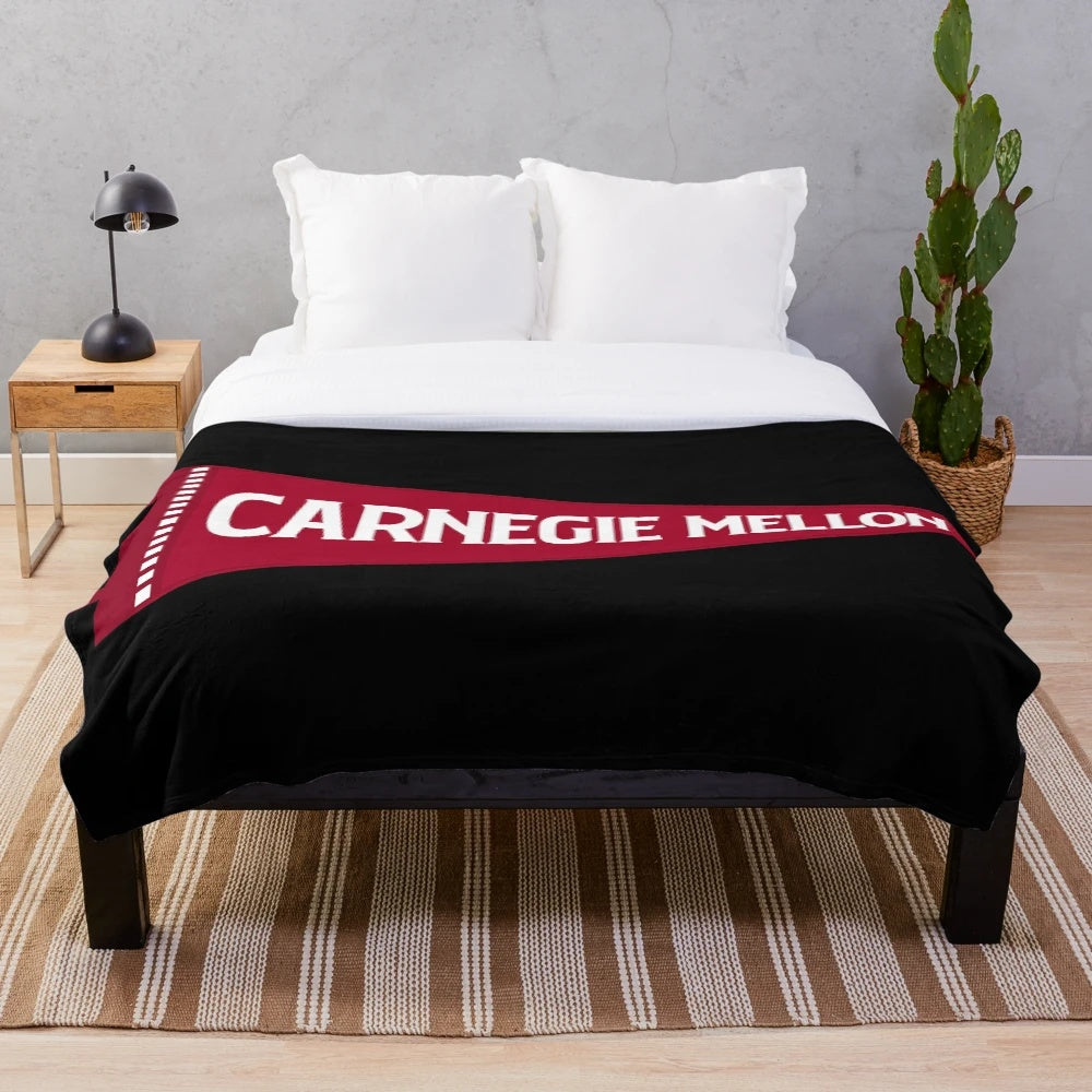 Carnegie Mellon-inspired plush blanket with university logo