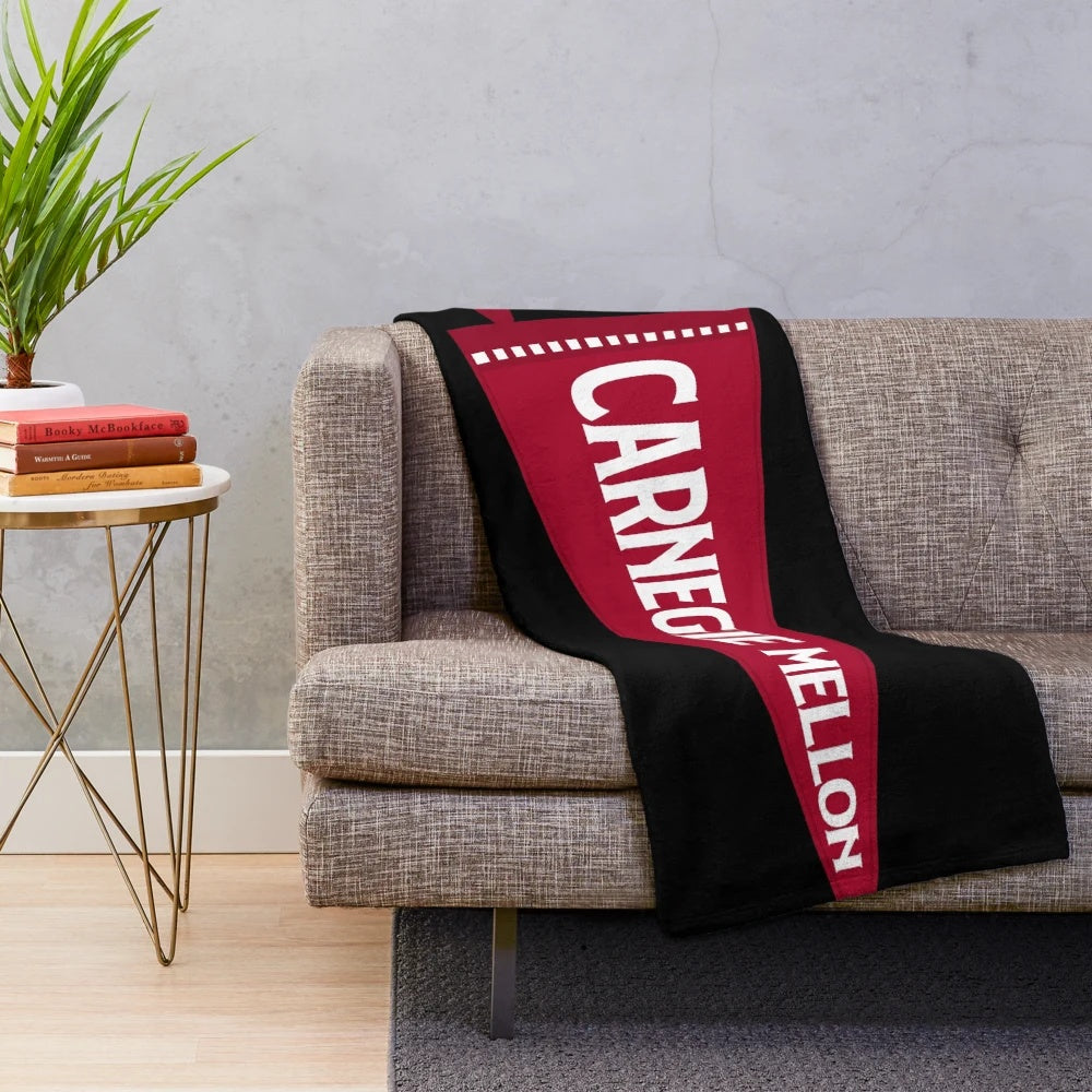 Carnegie Mellon-inspired plush blanket with university logo