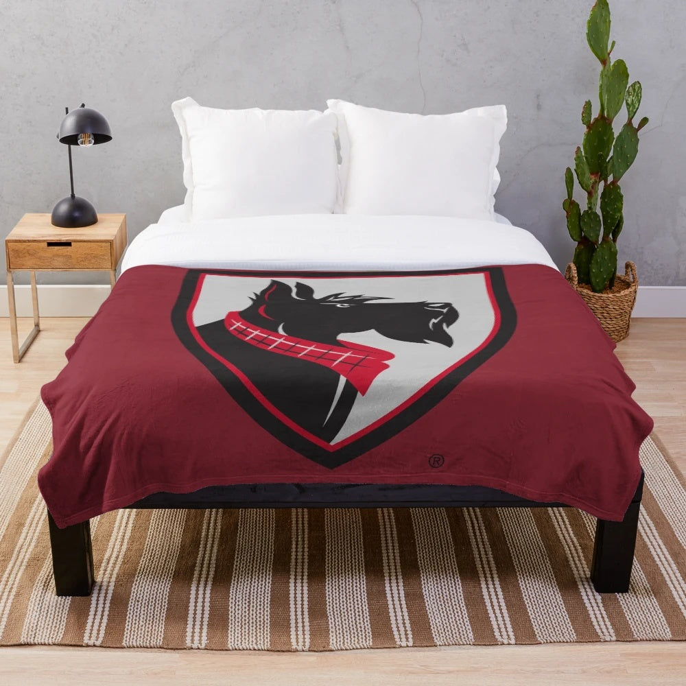 Carnegie Mellon Tartans plush blanket featuring the university's iconic tartan pattern