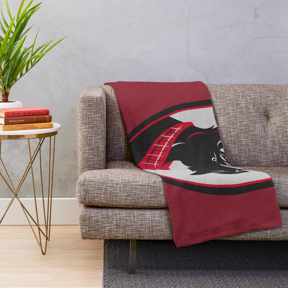 Carnegie Mellon Tartans plush blanket featuring the university's iconic tartan pattern