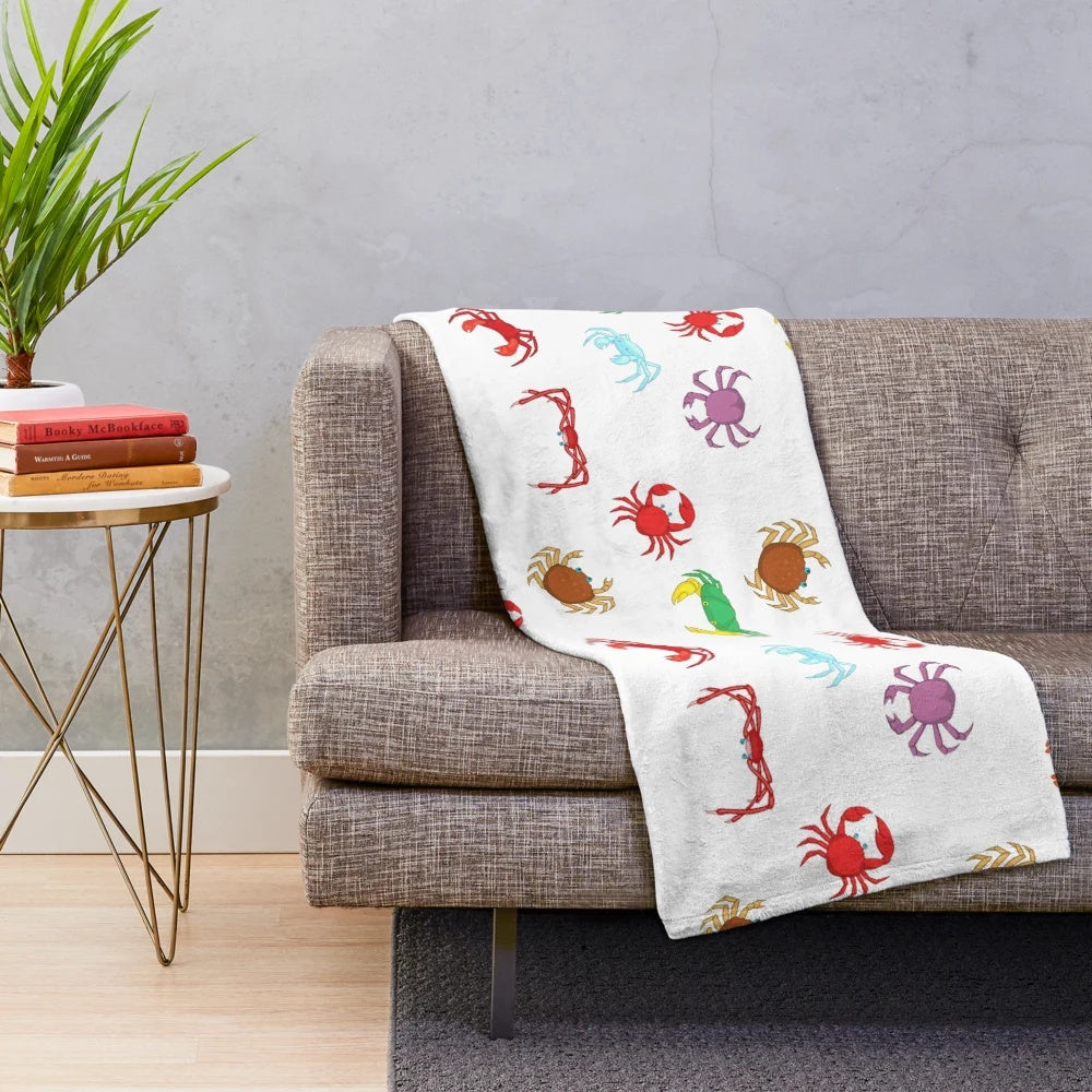 Cartoon crab pattern plush blanket