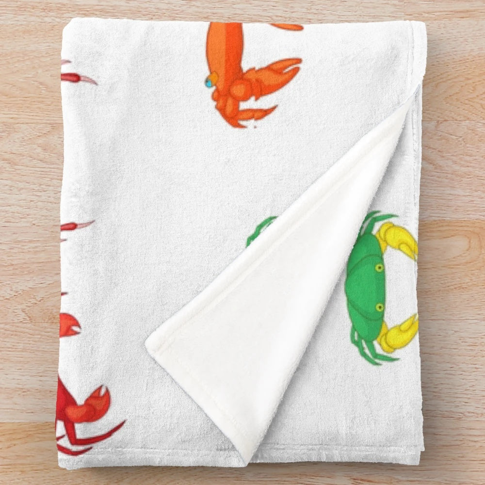 Cartoon crab pattern plush blanket