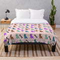 Cartoon dog pattern plush blanket with positive affirmation design