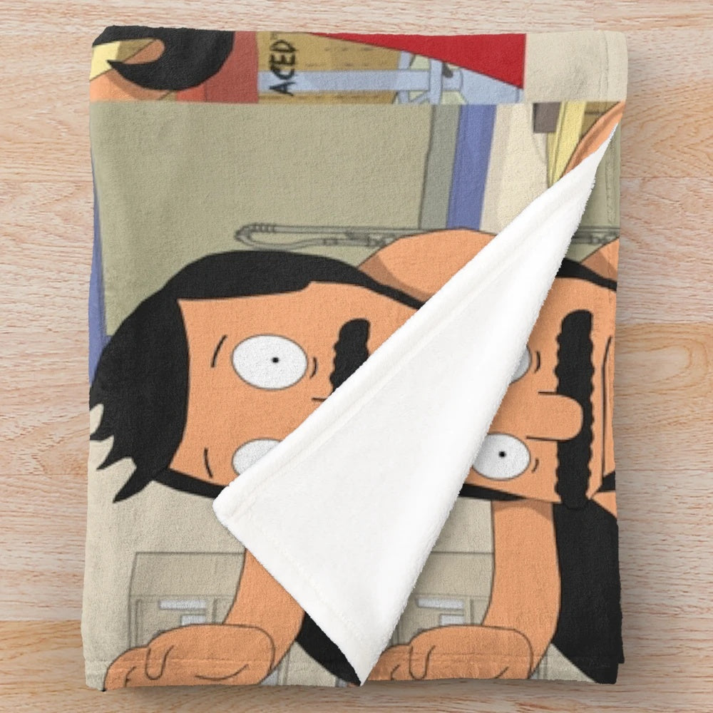 Soft plush blanket featuring Bob's twisted arms from the popular TV show Bob's Burgers