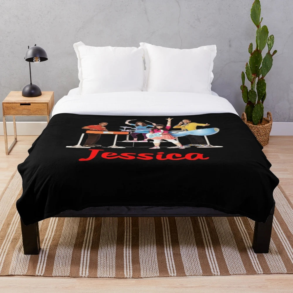 Colorful plush blanket featuring the characters from the popular Fresh Beat Band cartoon
