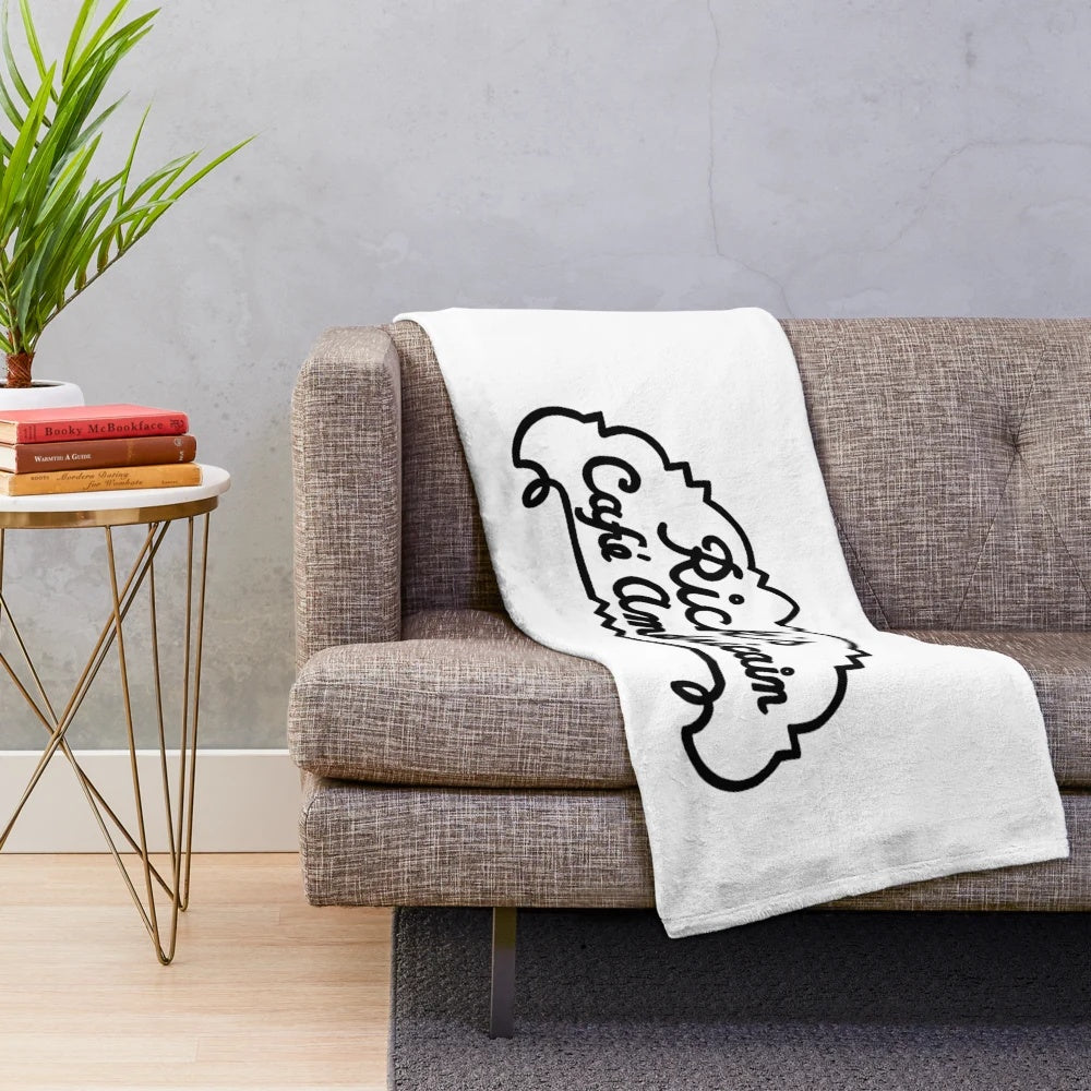 Plush blanket with vintage Casablanca movie theme