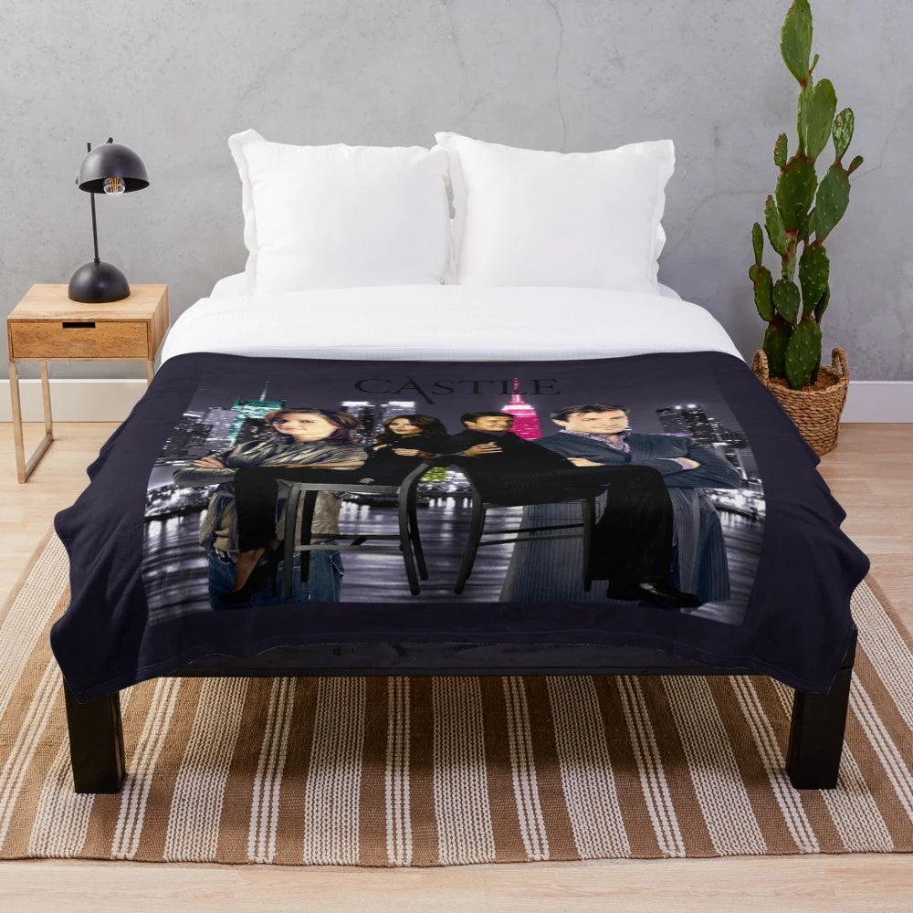 Soft and plush castle-themed blanket for the home