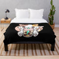 Soft and snuggly cat boba tea themed plush blanket for anime and kawaii home decor