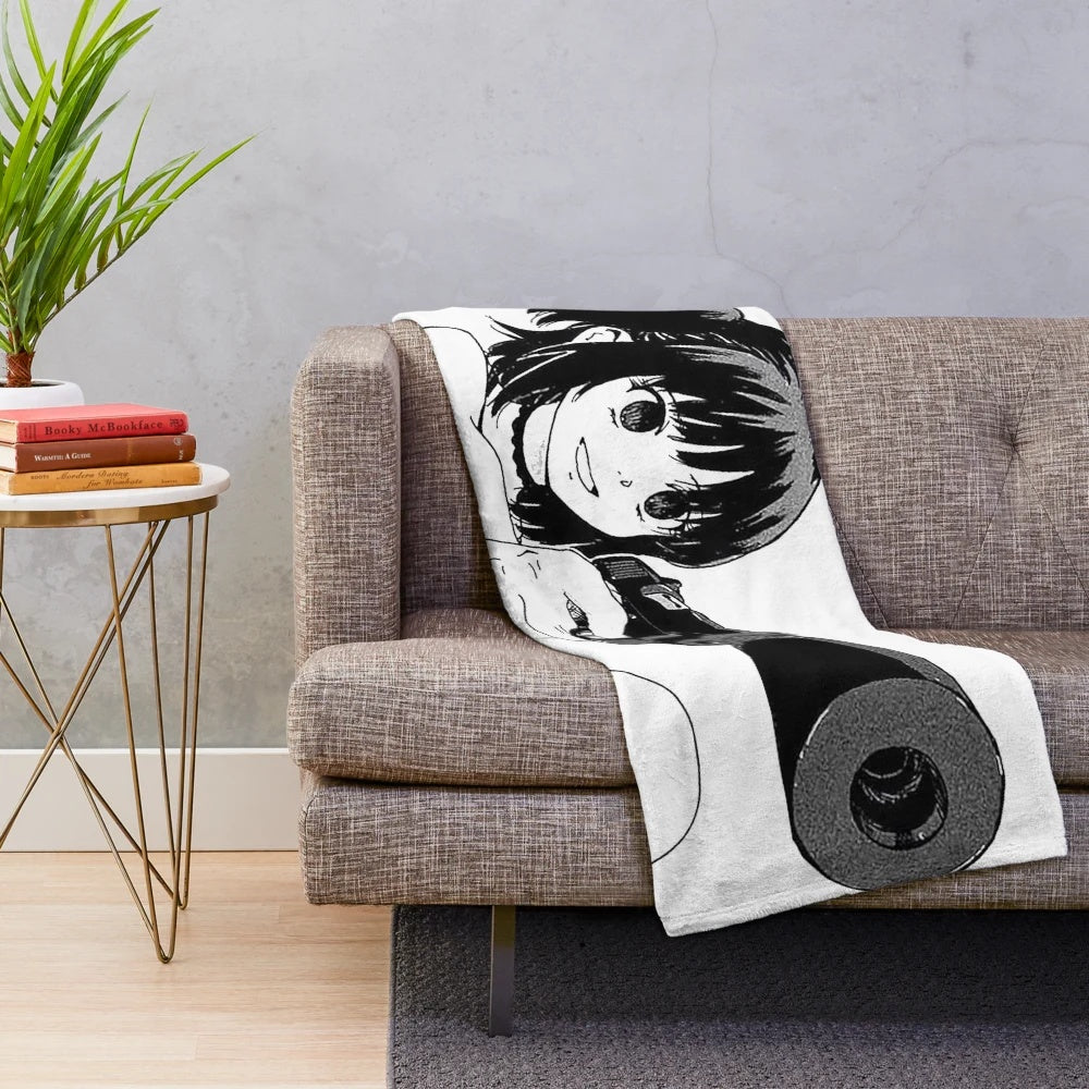 Cat Ears Anime Girl Plush Blanket with Soft, Snuggly Fabric