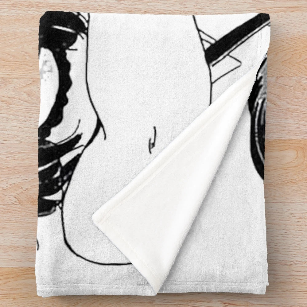 Cat Ears Anime Girl Plush Blanket with Soft, Snuggly Fabric