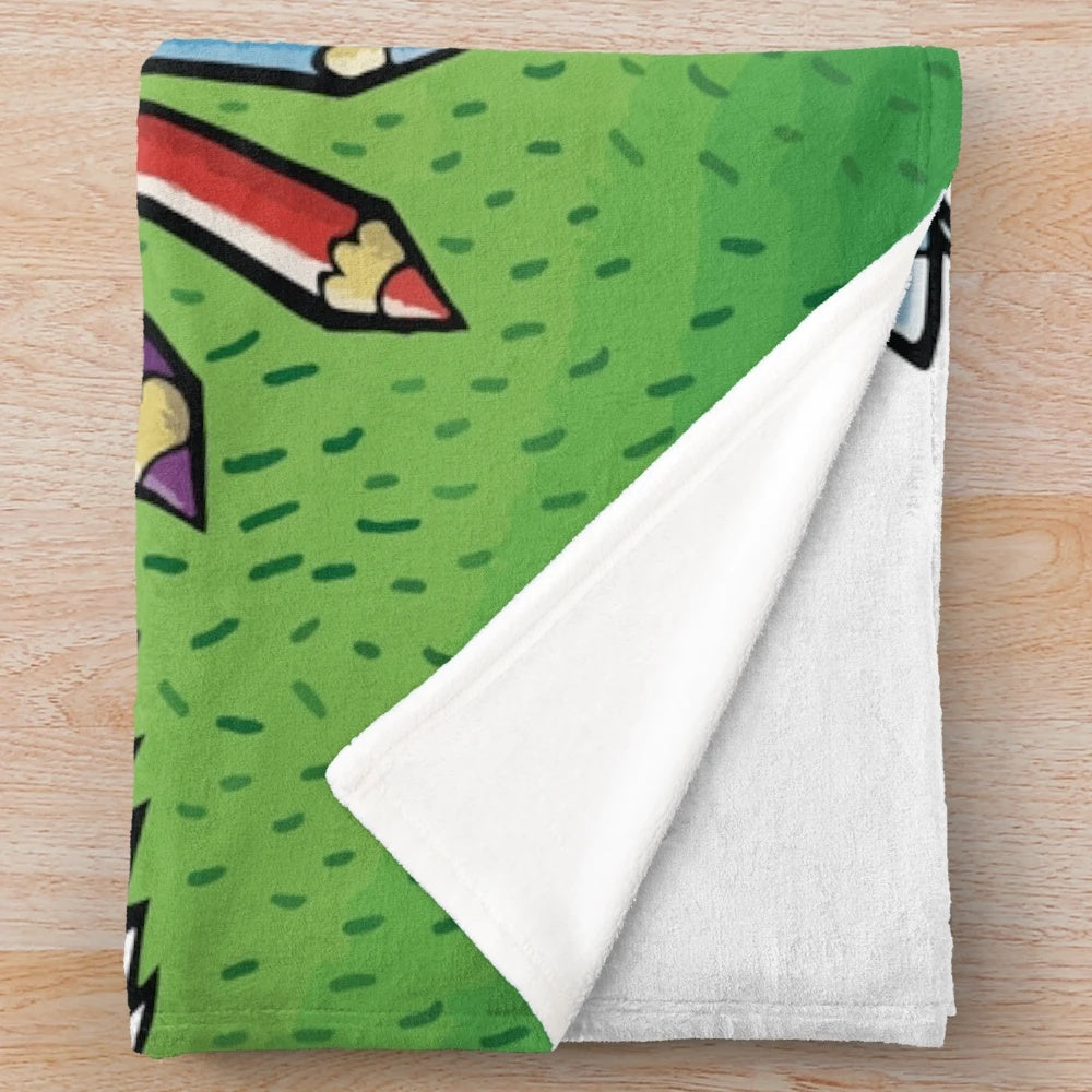Soft and cuddly cat kid plush blanket featuring characters from popular graphic novel series